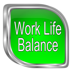 Work Life Balance button - 3D illustration