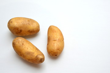 potato on white background