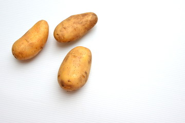 potato on white background