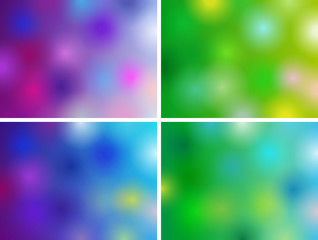 Abstract backgrounds. Set of 800x600 templates with blur elements for presentations and cards.