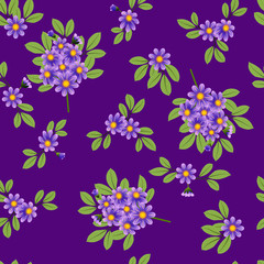Pattern lilac flowers on violet 