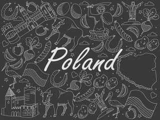 Poland chalk vector illustration