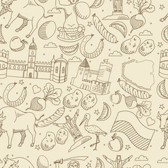 Poland seamless retro vector illustration