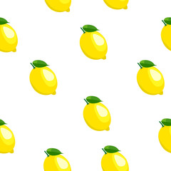 Pattern with lemon and leaves.