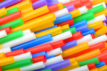 Colorful drinking straws