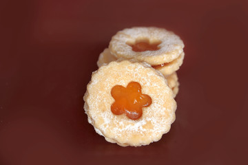 Shortbread cookies with jam