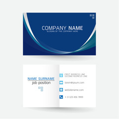 vector Modern simple light business card template with flat user