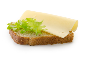 cheese sandwich on white background clipping path