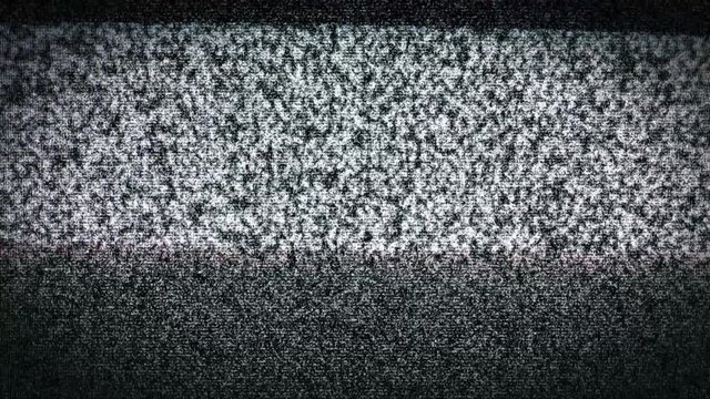Television screen with static tv snow noise, disconnected analogue cable tv.