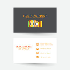 vector Modern simple light business card template with flat user