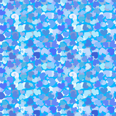 Fototapeta na wymiar Many blue and cyan hearts seamless pattern