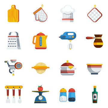 Kitchen Utensils Icons Set 