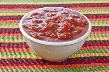 closeup salsa bowl