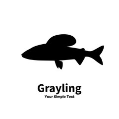 Vector illustration silhouette of grayling