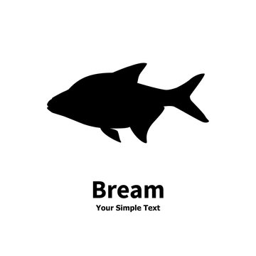 Vector illustration silhouette of fish bream