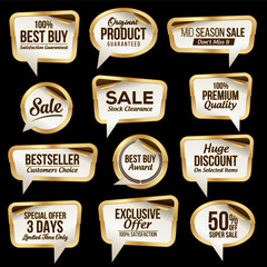 Luxury Sale Stickers Collection. Scroll Paper.