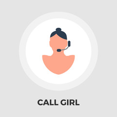 Call girl flat icon