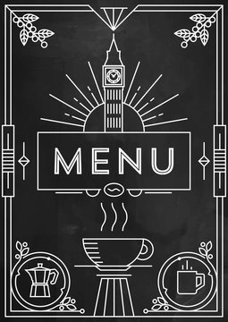 Trendy Coffee Menu Design with Linear Icons