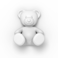 Teddy bear on the light grey background
