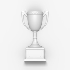 Trophy on the light grey background