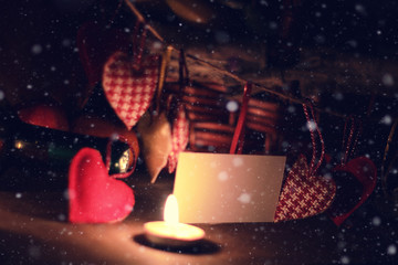 Wine candle valentine heart