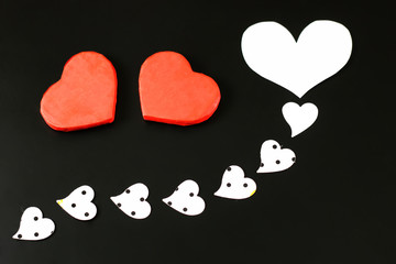 heart shape on black background