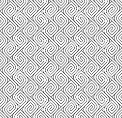 Obraz premium Vector seamless texture. Modern abstract background. Monochrome repeating pattern of curved stripes.