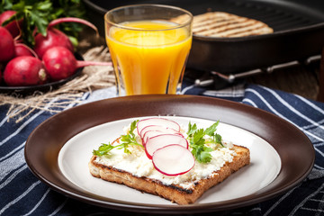 Light healthy sandwiches.