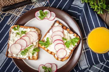 Light healthy sandwiches.