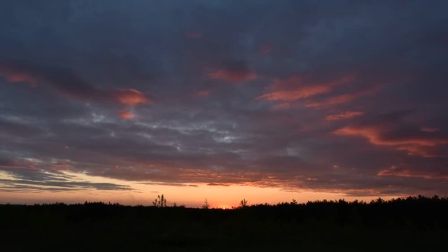 beautiful sunset, time-lapse