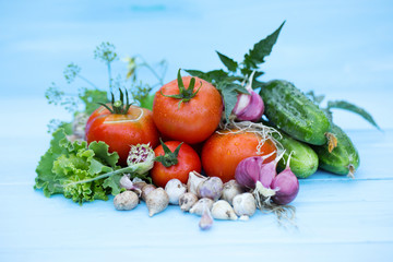 Fresh vegetables on the Russian