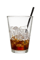 half empty with straw