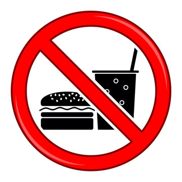 No Food Allowed Symbol. Prohibition Sign