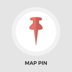 Fototapeta premium Map Pin Flat Icon