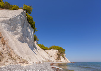 Chalk cliffs on the Rugen Island, Jasmund National Park, Mecklenburg Vorpommern region in Germany.