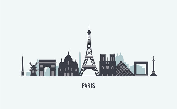 Paris skyline silhouette
