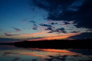 Fototapeta na wymiar Sunset Reflections on Linwood Lake