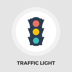 Traffic light icon flat