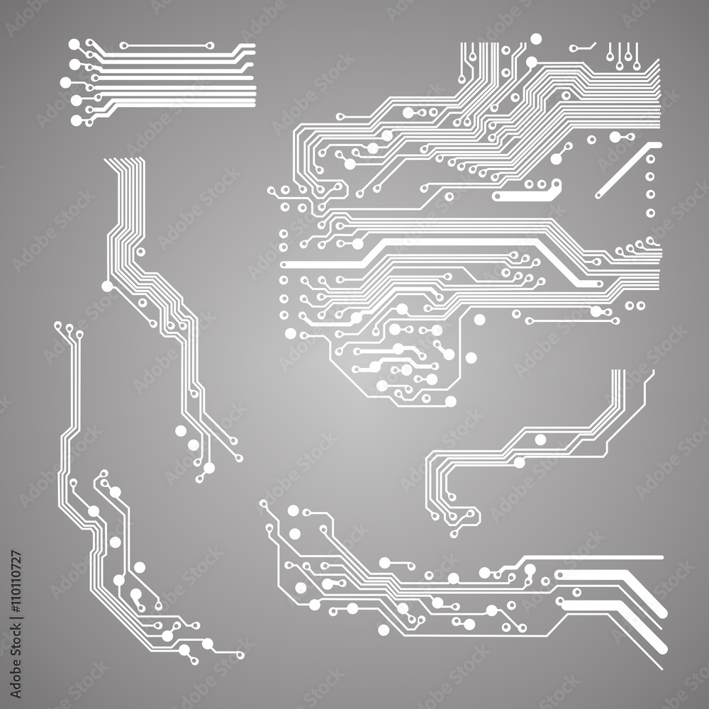 Fototapete abstract vector background with high tech circuit board vector illustration