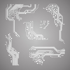 abstract vector background with high tech circuit board Vector Illustration