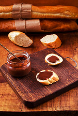 French bread with chocolate