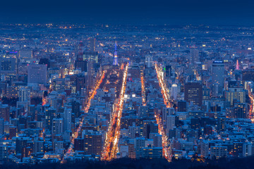 Fototapeta na wymiar Japan travel - Cityscape of Sapporo 