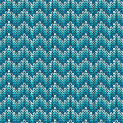 Seamless pattern with knitted chevron ornament