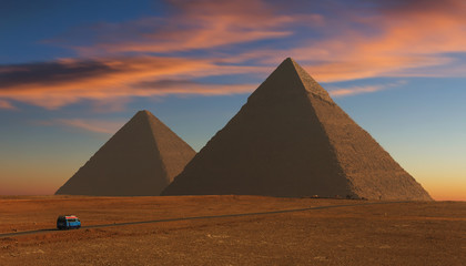 Obraz na płótnie Canvas Egypt. Cairo - Giza. General view of pyramids