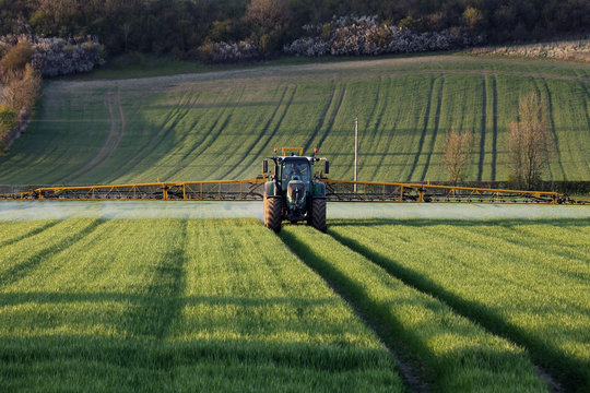 Agriculture - Farmer Spraying Crops