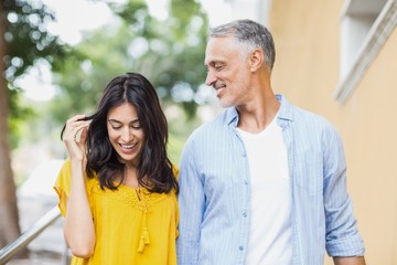 Front view of happy couple