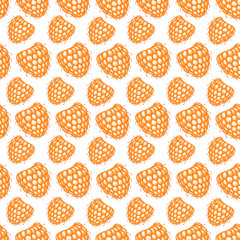 Seamless pattern with decorative raspberries