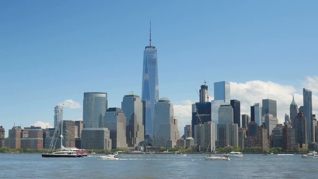 4K Lower Manhattan Hudson River Boating 1