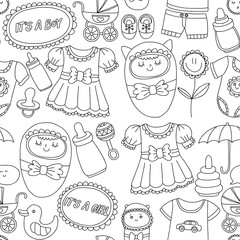 Baby icons Hand drawn doodle vector set