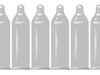 Condoms on a white background